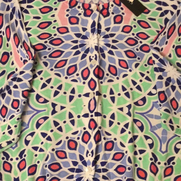 🛑MUST GO MOVING🛑 NWT TALBOTS Cotton Multicolor Cardigan Sweater SP - Picture 2 of 5